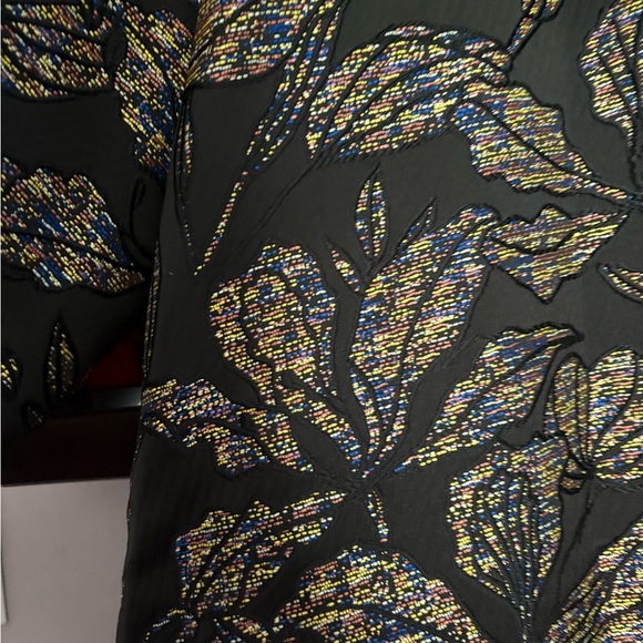 Opera Coat / Black Floral Women's Coat - Picture 4 of 4